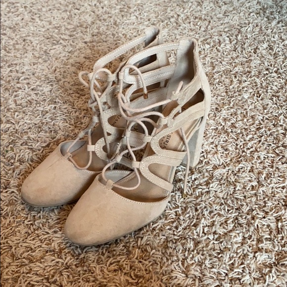 Tan Strappy Heels - Picture 1 of 3